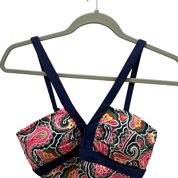 Boden Womens Paisley Print One-Piece Swimsuit Size 10 Navy & Multicolor NWT - Picture 2 of 5